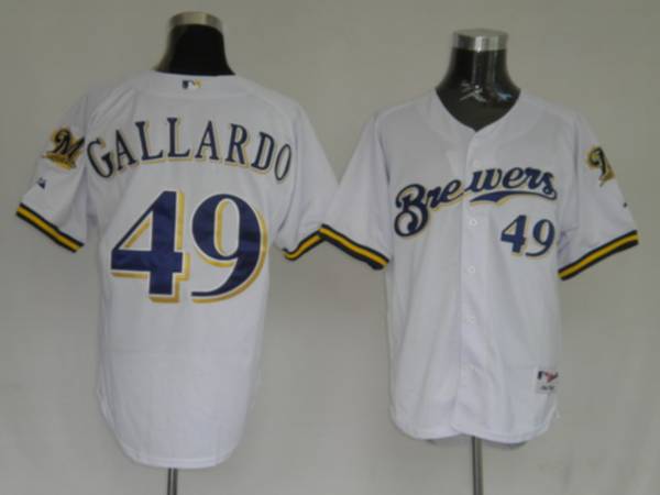 Yovani Gallardo Milwaukee Brewers white jersey