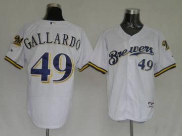 Yovani Gallardo Milwaukee Brewers white jersey