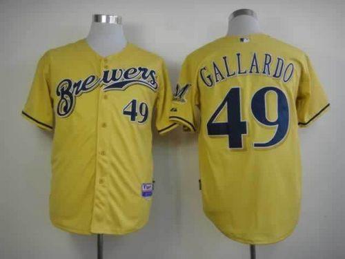Yovani Gallardo Milwaukee Brewers yellow Alternate jersey