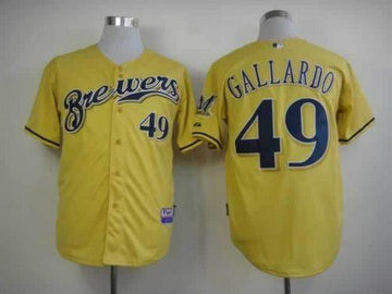 Yovani Gallardo Milwaukee Brewers yellow Alternate jersey