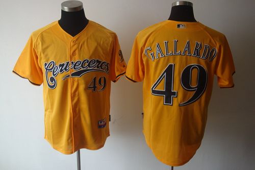 Yovani Gallardo Milwaukee Brewers yellow jersey