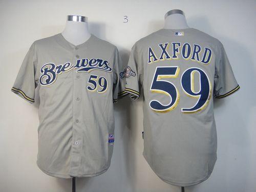 John Axford Milwaukee Brewers grey jersey