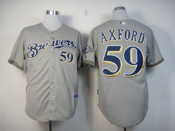 John Axford Milwaukee Brewers grey jersey