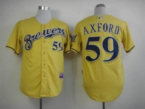 John Axford Milwaukee Brewers yellow Alternate jersey