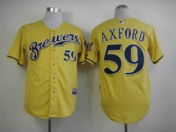 John Axford Milwaukee Brewers yellow Alternate jersey