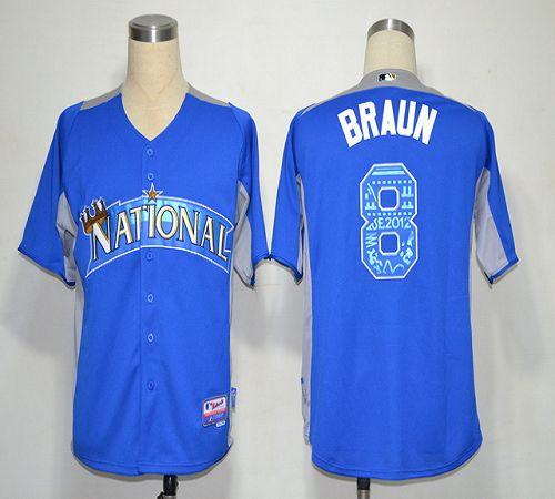 Ryan Braun Milwaukee Brewers blue All-Star jersey
