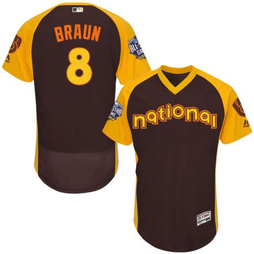 Ryan Braun Milwaukee Brewers brown All-Star jersey