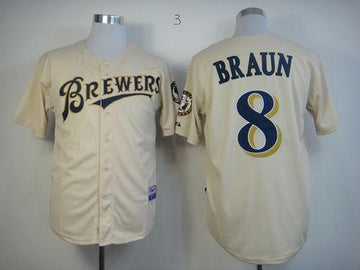Ryan Braun Milwaukee Brewers cream jersey