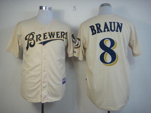 Ryan Braun Milwaukee Brewers cream jersey