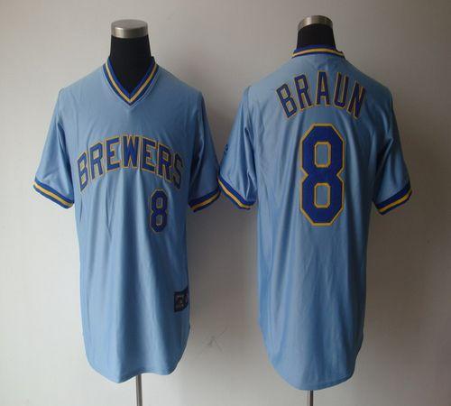 Ryan Braun Milwaukee Brewers blue Cooperstown jersey
