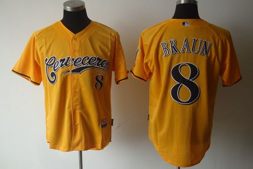 Ryan Braun Milwaukee Brewers yellow jersey