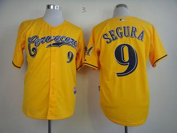 Jean Segura Milwaukee Brewers yellow jersey