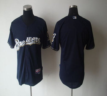 Custom Milwaukee Brewers blue jersey
