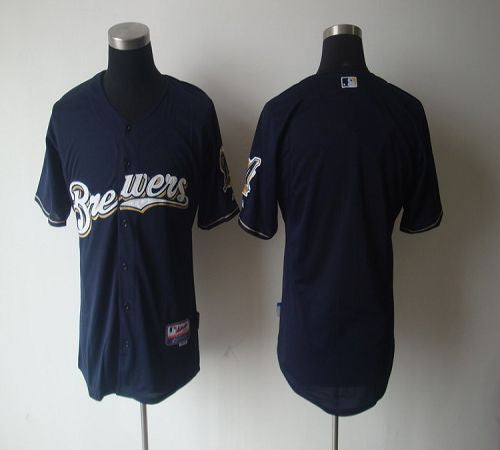 Custom Milwaukee Brewers blue jersey