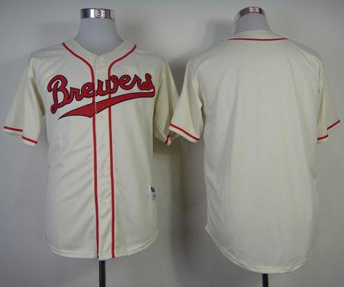 Custom Milwaukee Brewers cream jersey