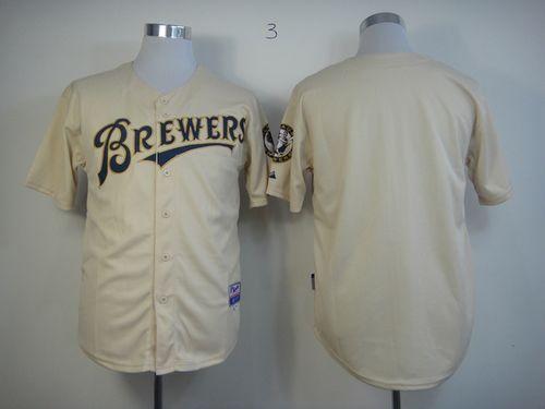 Custom Milwaukee Brewers cream jersey