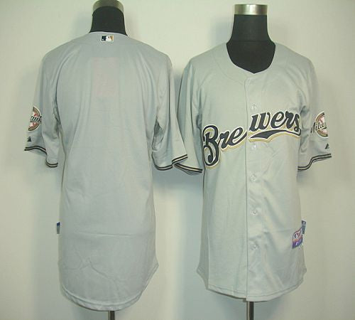 Custom Milwaukee Brewers grey jersey