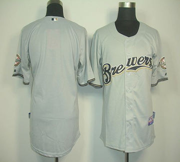 Custom Milwaukee Brewers grey jersey