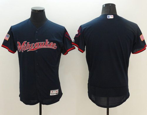 Custom Milwaukee Brewers navy Fashion jersey