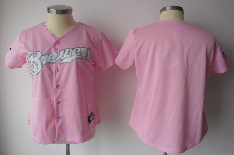 Custom Milwaukee Brewers pink Fashion jersey