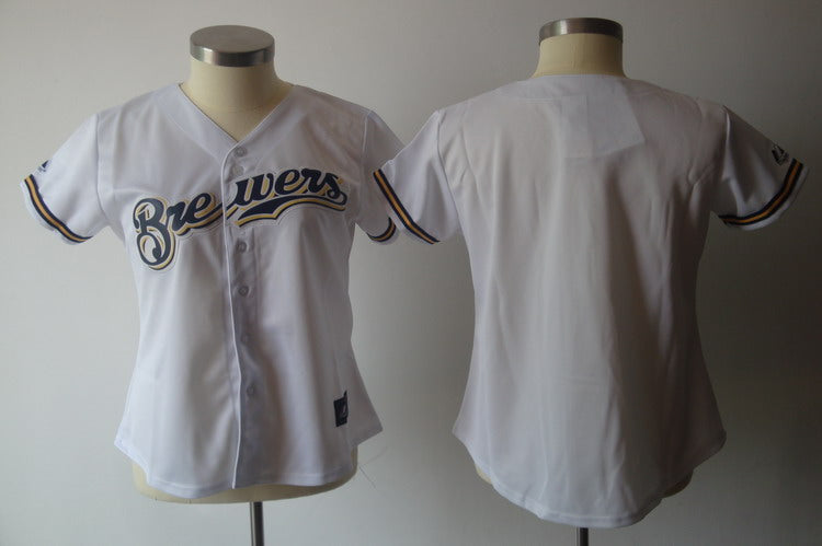 Custom Milwaukee Brewers white Fashion jersey