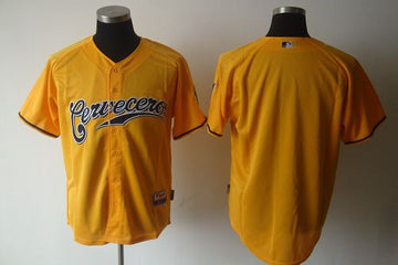 Custom Milwaukee Brewers yellow jersey