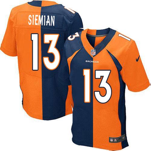 Trevor Siemian Denver Broncos orange-navy Elite jersey