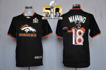 Peyton Manning Denver Broncos black Game jersey