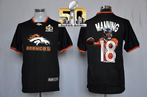 Peyton Manning Denver Broncos black Game jersey