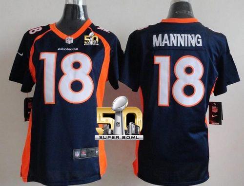 Peyton Manning Denver Broncos blue Elite jersey