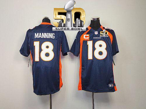 Peyton Manning Denver Broncos blue Elite jersey