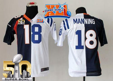 Peyton Manning Denver Broncos blue-white Elite jersey