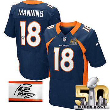 Peyton Manning Denver Broncos navy Elite jersey
