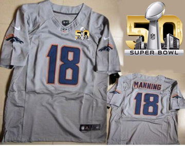 Peyton Manning New Denver Broncos grey Elite jersey