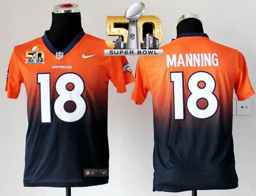 Peyton Manning Denver Broncos orange-blue Elite jersey