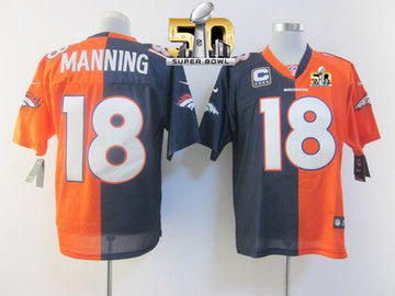 Peyton Manning Denver Broncos orange-navy Elite jersey