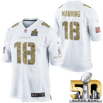 Peyton Manning Denver Broncos white Salute To Service jersey