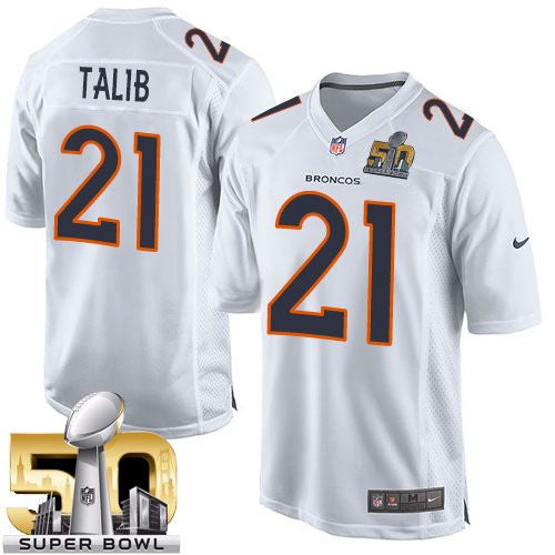 Aqib Talib Denver Broncos white Game jersey