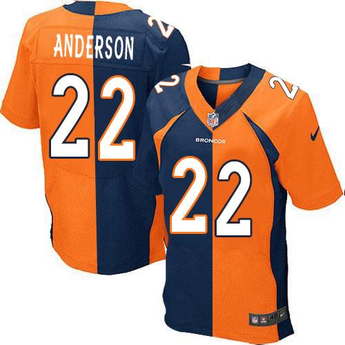 CJ Anderson Denver Broncos orange-navy Elite jersey
