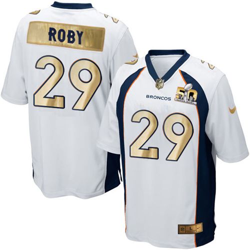 Bradley Roby Denver Broncos white Game jersey