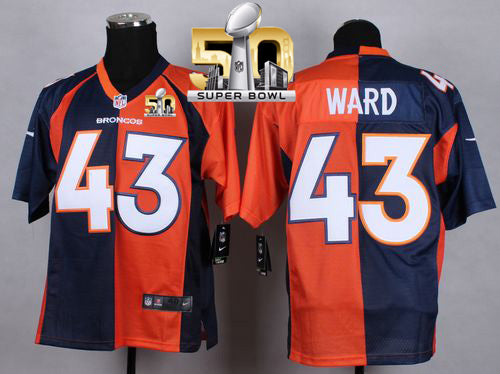 TJ Ward Denver Broncos orange-navy Elite jersey