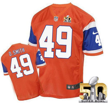 Dennis Smith Denver Broncos orange Elite jersey