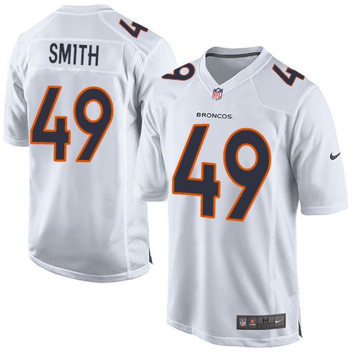 Dennis Smith Denver Broncos white Game jersey