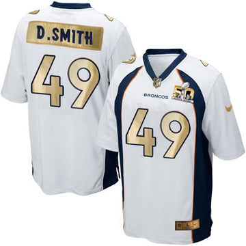 Dennis Smith Denver Broncos white Game jersey
