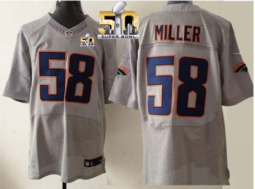 Von Miller New Denver Broncos grey Elite jersey