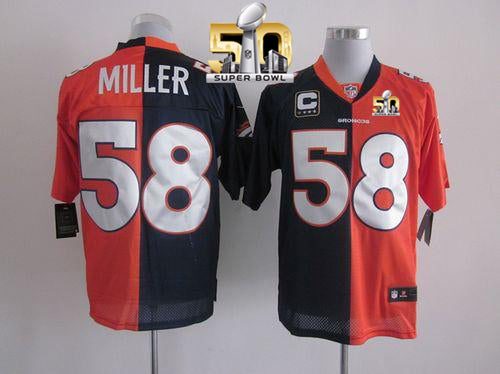 Von Miller Denver Broncos orange-navy Elite jersey
