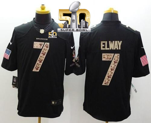 John Elway Denver Broncos black Salute To Service jersey