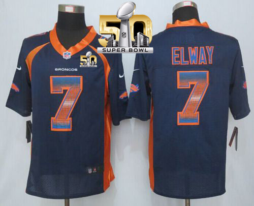 John Elway Denver Broncos navy Alternate jersey