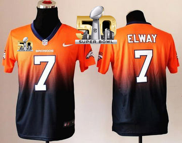 John Elway Denver Broncos orange-blue Elite jersey