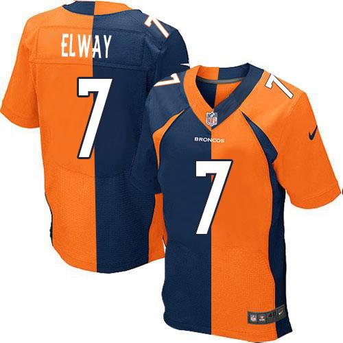 John Elway Denver Broncos orange-navy Elite jersey